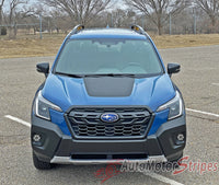 View of 2019-2024 Subaru Forester FOREST HOOD Decals Accent Stripes 3M Vinyl Graphics Kit