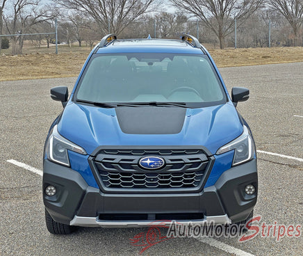 View of 2019-2024 Subaru Forester FOREST HOOD Decals Accent Stripes 3M Vinyl Graphics Kit