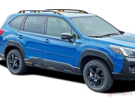 View of 2019-2024 Subaru Forester STREAM SIDES Door Decals Accent Stripes 3M Vinyl Graphics Kit