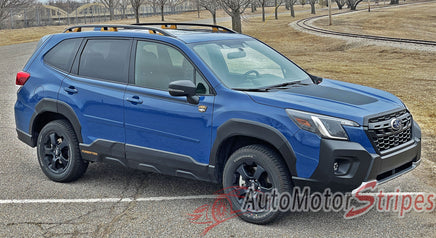 View of 2019-2024 Subaru Forester STREAM SIDES Door Decals Accent Stripes 3M Vinyl Graphics Kit