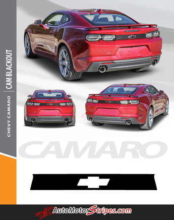 Detailed view of 2019-2024 Chevy Camaro Rear Decklid Blackout Decal Trunk Stripe 3M Vinyl Graphics Kit