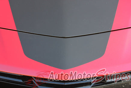 Detailed view of 2019-2024 Chevy Camaro Racing Stripes Overdrive Center Decals Vinyl Graphics Kit Wide Hood Roof Trunk Spoiler Rally