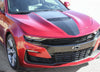 Detailed view of 2019-2024 Chevy Camaro Racing Stripes Overdrive Center Decals Vinyl Graphics Kit Wide Hood Roof Trunk Spoiler Rally