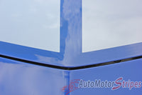 Detailed view of 2019-2024 Chevy Camaro Racing Stripes Rev Sport Rally Hood Decals Vinyl Graphics Kit