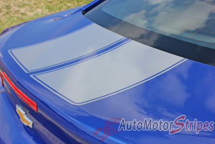 Detailed view of 2019-2024 Chevy Camaro Racing Stripes Rev Sport with Pin Outline Rally Hood Decals Vinyl Graphics Kit