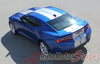 Detailed view of 2019-2024 Chevy Camaro Racing Stripes Turbo Rally Dual Hood Decals Vinyl Graphics Kit