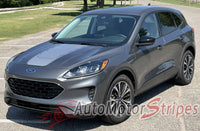 Detailed view of 2021-2025 Ford Escape EVADE Center Hood Accent Vinyl Graphic 3M Stripes Decal