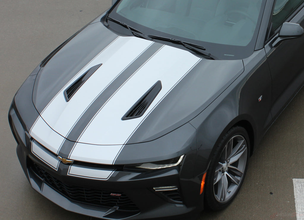 2016-2018 Chevy Camaro Cam-Sport Pin Striping Outline OEM Factory Style Hood Rally Decals 3M Racing Stripes Kit fits SS RS V6