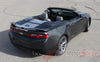 Detailed view of 2016-2018 Chevy Camaro Convertible Overdrive Center Wide Hood Roof Trunk Spoiler Rally Racing 3M Stripes Kit fits SS RS V6 - Rear View