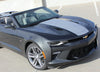 Detailed view of 2016-2018 Chevy Camaro Convertible Overdrive Center Wide Hood Roof Trunk Spoiler Rally Racing 3M Stripes Kit fits SS RS V6