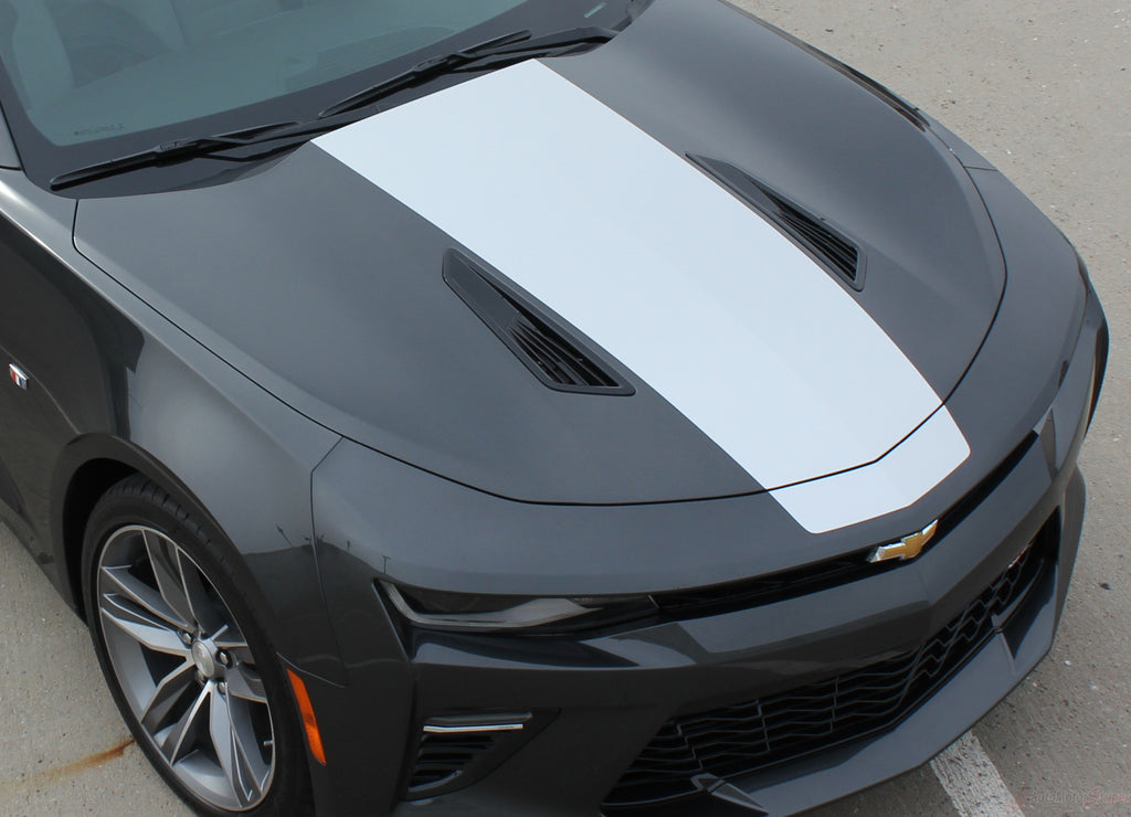 2016-2018 Chevy Camaro Overdrive Center Wide Hood Roof Trunk Spoiler Rally Racing 3M Stripes Kit fits SS RS V6