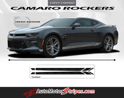 Detailed view of 2016-2028 Chevy Camaro Tread Rockers Lower Rocker Panel Door Striping 3M Stripes Kit