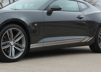 Detailed view of 2016-2028 Chevy Camaro Tread Rockers Lower Rocker Panel Door Striping 3M Stripes Kit