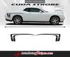 Detailed view of 2008-2023 Dodge Challenger Cuda Strobe Rear Sides Only Mopar OEM Factory Style Rear Quarter Panel Rally Vinyl Graphics 3M Stripe Kit