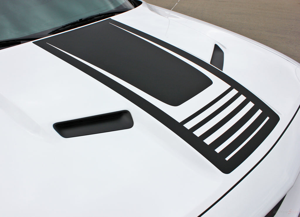 2008-2023 Dodge Challenger Cuda Strobe Hood Only Mopar OEM Style Hood Rally Vinyl Graphic 3M Decals Package