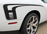 2008-2021 2022 2023 Dodge Challenger Cuda Strobe Rear Sides Only Mopar OEM Factory Style Rear Quarter Panel Rally Vinyl Graphics 3M Stripe Kit