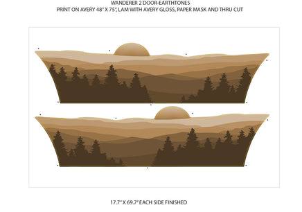 Detailed view of 2021-2026 Ford Bronco Full Size WANDERER Side Body Stripes Upper Door Accent Decals Vinyl Graphics Kits 3M