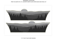 Detailed view of 2021-2026 Ford Bronco Full Size WANDERER Side Body Stripes Upper Door Accent Decals Vinyl Graphics Kits 3M