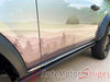 Detailed view of 2021-2025 Ford Bronco Full Size WANDERER Side Body Stripes Upper Door Accent Decals Vinyl Graphics Kits 3M