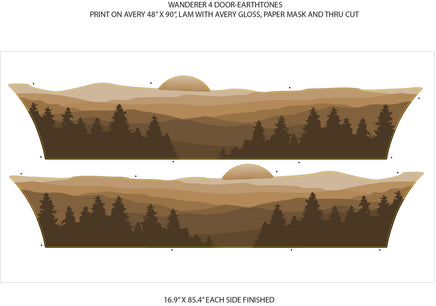 Detailed view of 2021-2026 Ford Bronco Full Size WANDERER Side Body Stripes Upper Door Accent Decals Vinyl Graphics Kits 3M