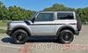 Detailed view of 2021-2025 Ford Bronco Full Size CINCH 2 DOOR Side Body Stripes Upper Door Accent Decals Vinyl Graphics Kits 3M