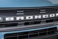 Detailed view of 2021-2026 Ford Bronco Full Size LETTER TEXT Front Grill Decals Accent Vinyl Graphics 3M