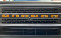 Detailed view of 2021-2026 Ford Bronco Full Size LETTER TEXT Front Grill Decals Accent Vinyl Graphics 3M