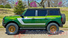 Detailed view of 2021-2026 Ford Bronco Full Size HORSESHOE Side Body Stripes Upper Door Accent Decals Vinyl Graphics Kits 3M