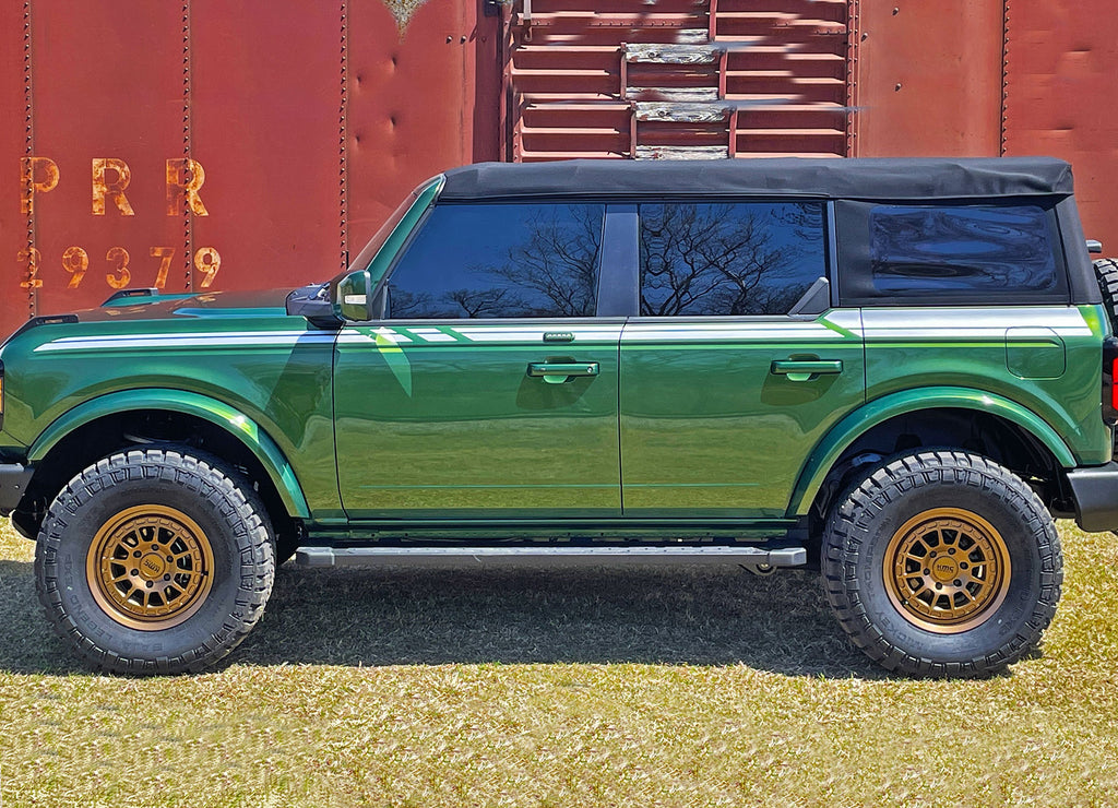 2021-2024 Ford Bronco Full Size REINS Side Body Stripes Upper Door Accent Decals Vinyl Graphics Kits 3M