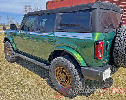 Ford Bronco Full Size REINS Side Body Stripes Upper Door Accent Decals Vinyl Graphics Kits 