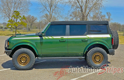 Ford Bronco Full Size REINS Side Body Stripes Upper Door Accent Decals Vinyl Graphics Kits 