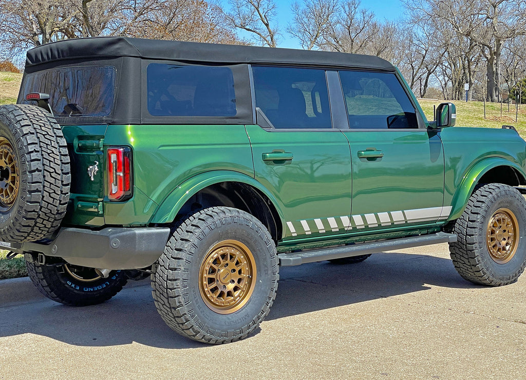 2021-2024 Ford Bronco Full Size ROCKERS Side Body Stripes Upper Door Accent Decals Vinyl Graphics Kits 3M