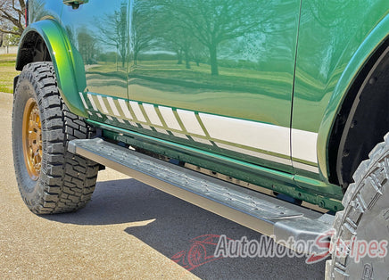 Ford Bronco Full Size ROCKERS Side Body Stripes Upper Door Accent Decals Vinyl Graphics Kits 3M