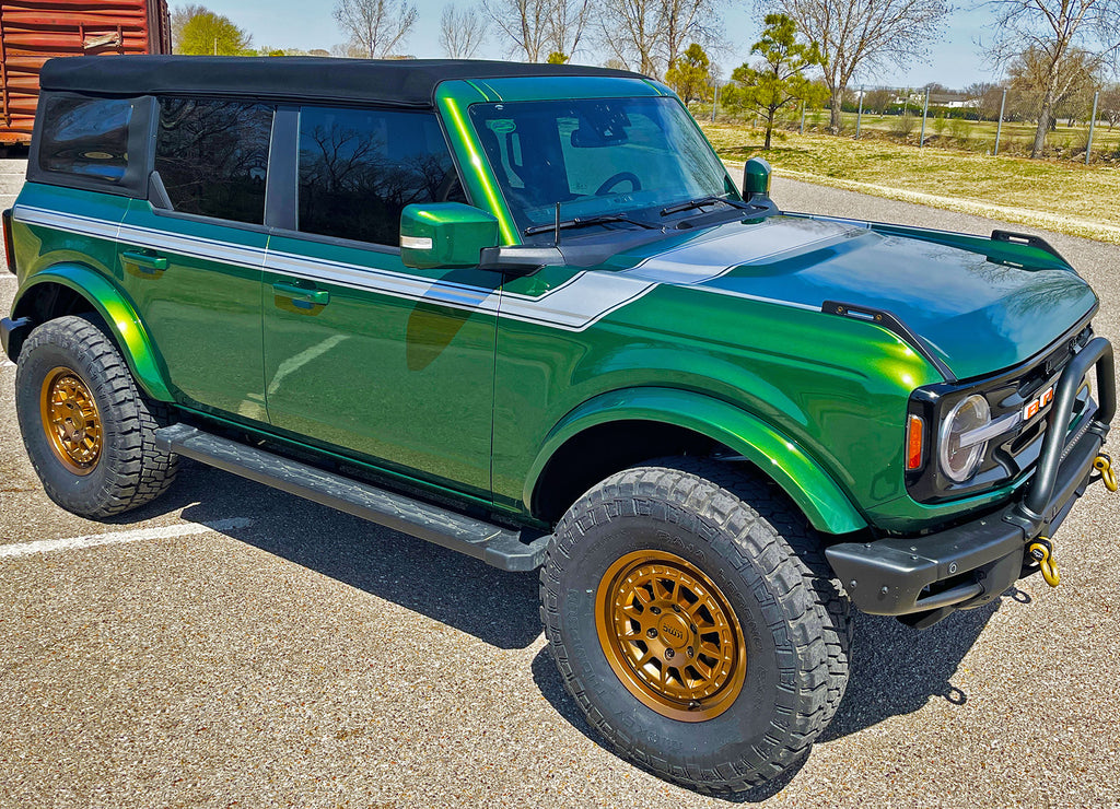 2021-2024 Ford Bronco Full Size CINCH Side Body Stripes Upper Door Accent Decals Vinyl Graphics Kits 3M