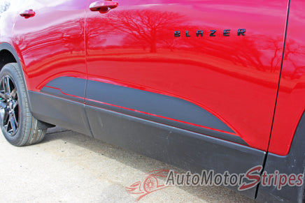 Low Profile View of Detailed view of Chevy Blazer BLAZE Rocker Panel Stripes Lower Door Decals 3M Vinyl Graphics Kit