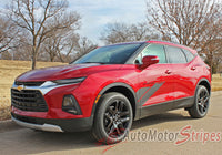 Front Driver Side View of Chevy Blazer SIDEKICK Stripes Side Door Decals Body Stripe 3M Vinyl Graphics Kit