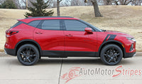 Passenger View of Chevy Blazer TORCH Fender Stripes Side Hood Decals Stripe 3M Vinyl Graphics Kit