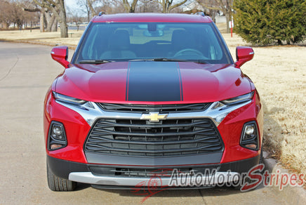 Front View of Chevy Blazer HOTSTREAK Hood Stripes Hood Decals 3M Vinyl Graphics Kit