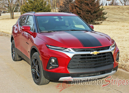 Front View of Chevy Blazer HOTSTREAK Hood Stripes Hood Decals 3M Vinyl Graphics Kit