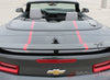 Detailed view of 2016-2018 Chevy Camaro Convertible 50th Anniversary Heritage Indy 500 Style Center Wide Hood Trunk Spoiler Rally Racing 3M Stripes Kit fits SS RS V6 - Rear Trunk View