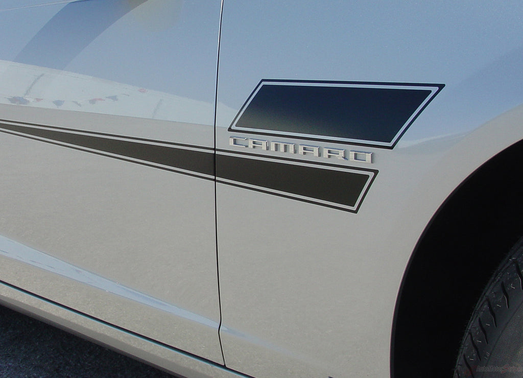 2010-2013 and 2014-2015 Chevy Camaro Shakedown Hockey Stick Side 3M Vinyl Graphics Decals Stripes Kit