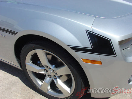 2010-2013 and 2014-2015 Chevy Camaro Shift Side Hockey Stick 3M Vinyl Graphic Decals Stripes Kit - Close Up