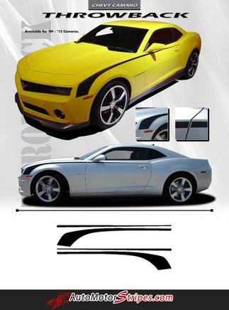 2010-2013 and 2014-2015 Chevy Camaro Throwback Hockey Side Stripes 3M Decals Vinyl Graphics