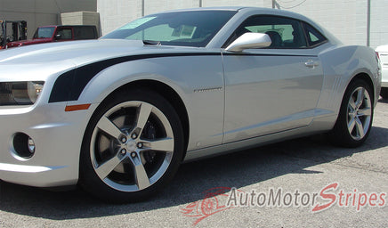 2010-2013 and 2014-2015 Chevy Camaro Throwback Hockey Stripes 3M Decals Vinyl Graphics - Side View