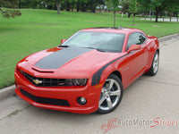 2010-2013 and 2014-2015 Chevy Camaro Single Stripe Wide Center Hood and Trunk Vinyl - Side View