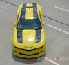 2010-2013 or 2014-2015 Chevy Camaro Bumblebee Bee 2 Transformers Style Racing Rally Stripes - Front Top Overview