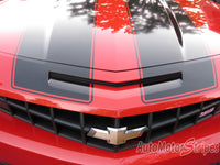 2010-2013 or 2014-2015 Chevy Camaro Bumblebee Style Racing Stripes Rally 3M Vinyl Graphics Kit - SS Intake View