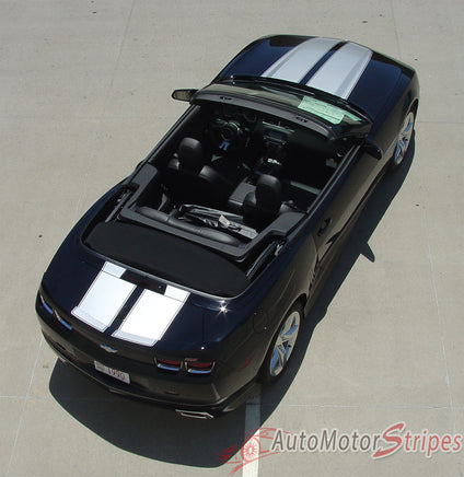 2010-2013 and 2014-2015 RS SS Chevy Camaro R-Sport Convertible OEM Factory Style Racing Stripes Kit - Top Down View