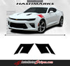 2016 2017 2018 Chevy Camaro Hashmarks Hood to Fender Factory OEM Style Double Bar Accent Vinyl Stripes Decal Graphic Kit 