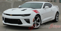 Detailed view of 2016-2028 Chevy Camaro Hashmarks Hood to Fender Factory OEM Style Double Bar Accent Vinyl Stripes Decal Graphic Kit 